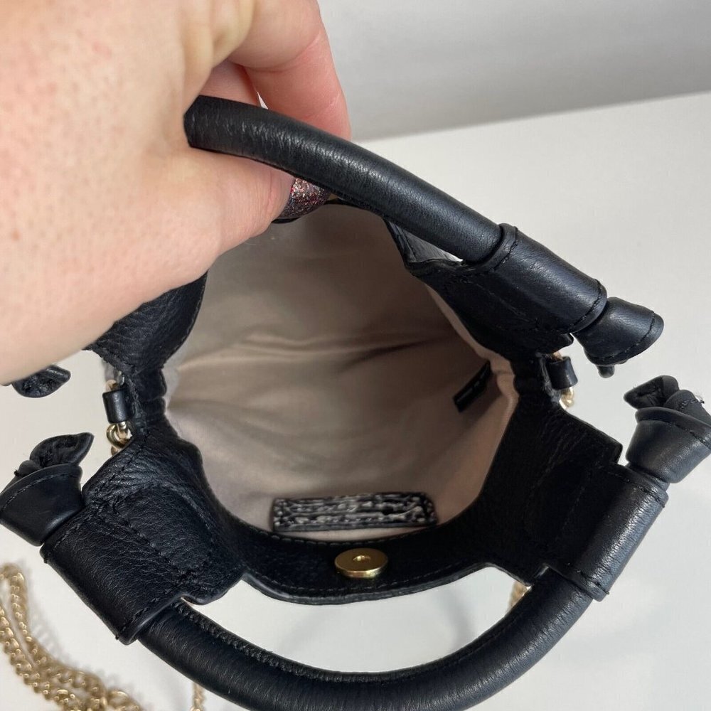 Foley & Corinna Chain Strap Handle Crossbody City‎ Bag Purse Gray Small Zip Flap - Picture 5 of 9